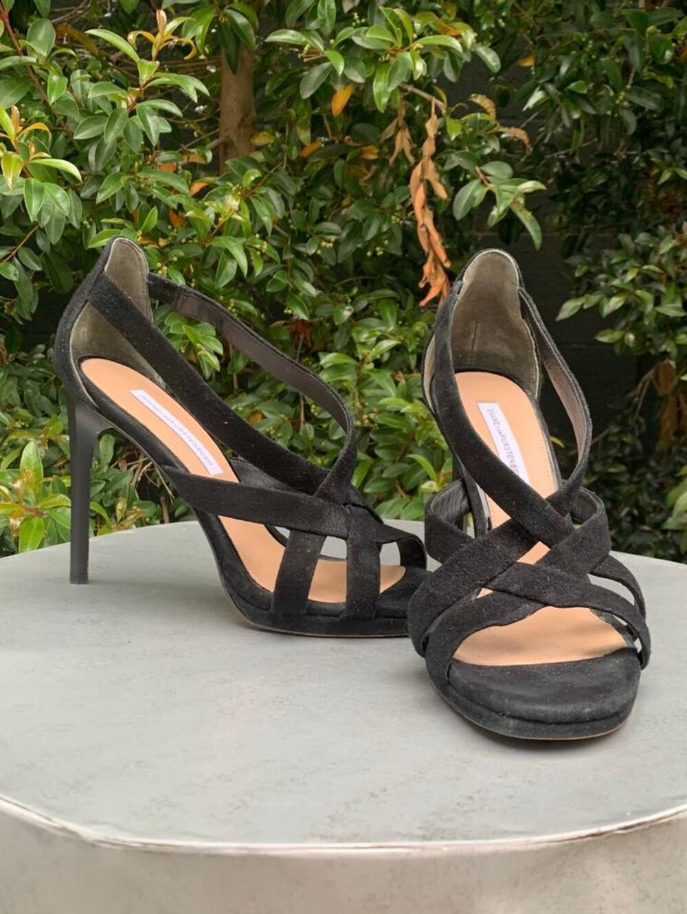 Diane von Furstenberg Black Suede Stiletto Heels Women’s 8